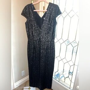 Dress the Population Midnight Sequin Midi Dress
